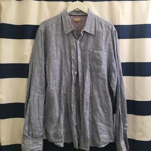 Men's Linen Button Down Shirt XXL