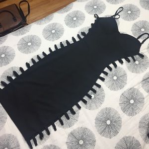 AKIRA Black Caged Bodycon Bustier Dress