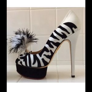 Charlotte Olympia Zelda platform feather pumps