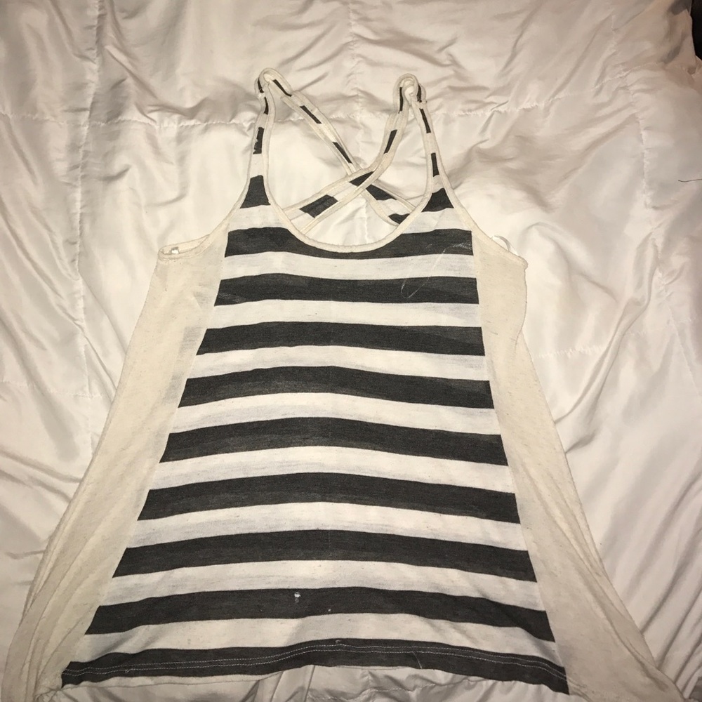 Sidecca Grey and White Striped Tank