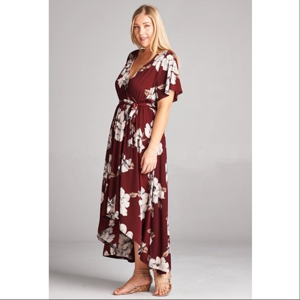 Gorgeous Print Dress with High Low Hem - Picture 3 of 4