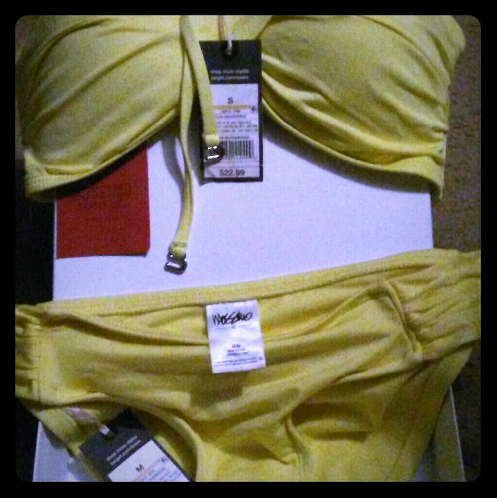 Yellow Mossimo 2 piece swim suit