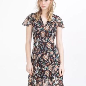 Zara Basic Navy Floral dress