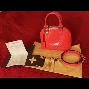 Authentic Louis Vuitton Alma BB MV ROSE LITCHI