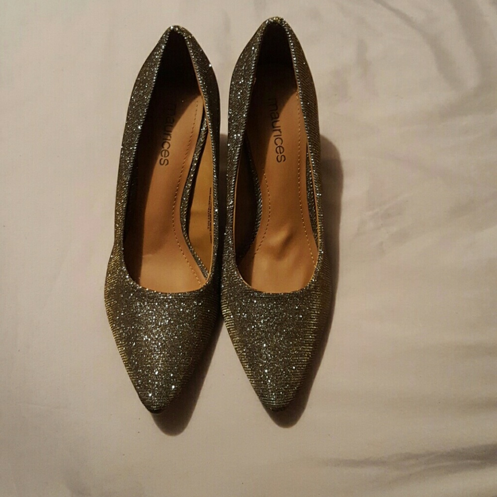 Maurices Gold Glitter Shoes Size 8