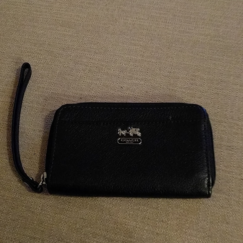 Coach black wristlet