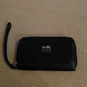 Coach black wristlet