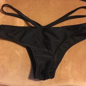 Black Strappy Bikini Bottoms
