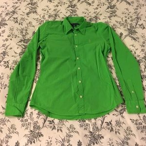 Vibrant green button down