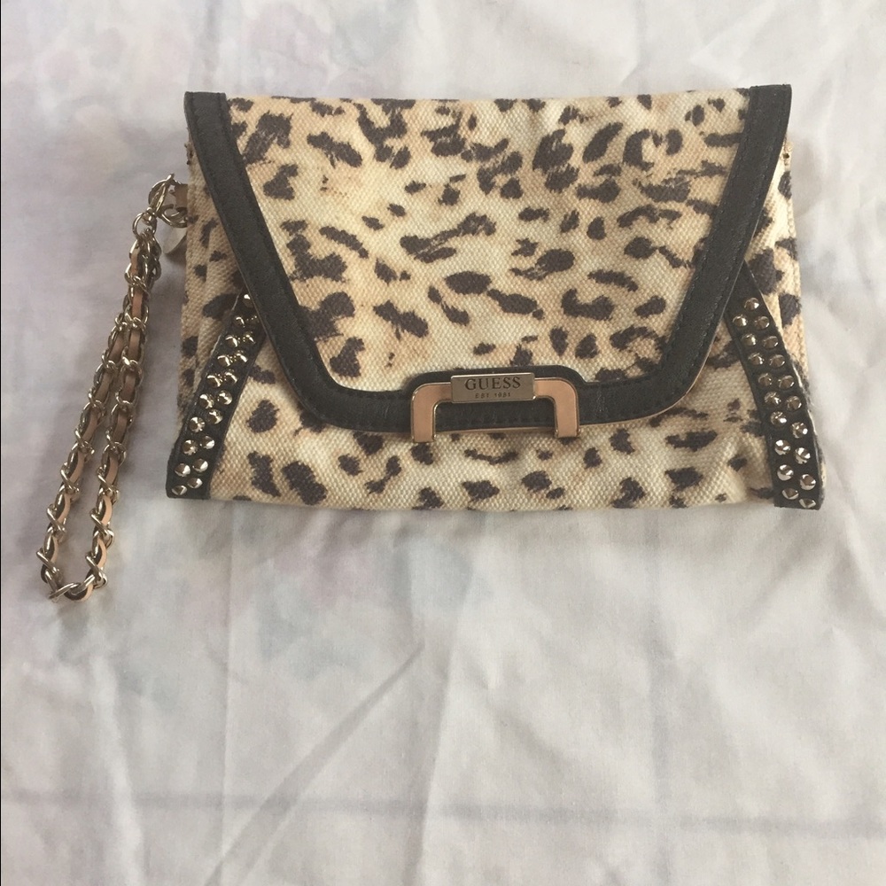 Guess Leopard Wristlet