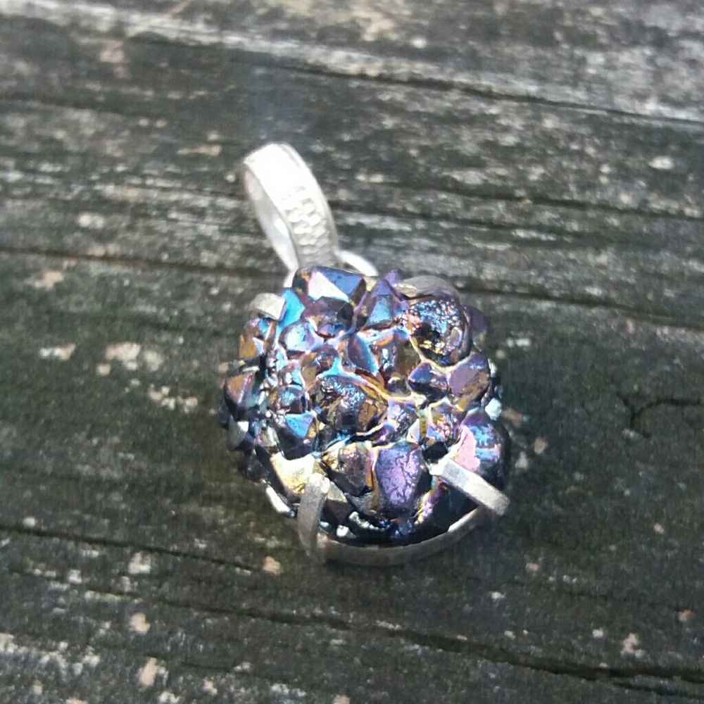 Faux Titanium Quartz Pendant