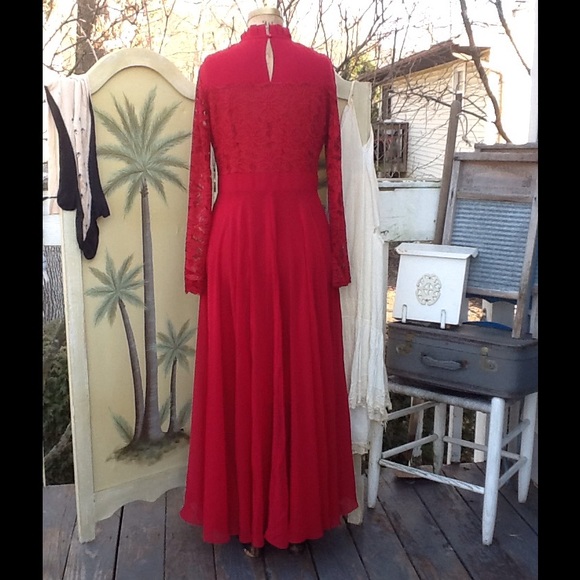 Vtg EDWARDIAN Style Ethereal Maxi Dress - Picture 4 of 4