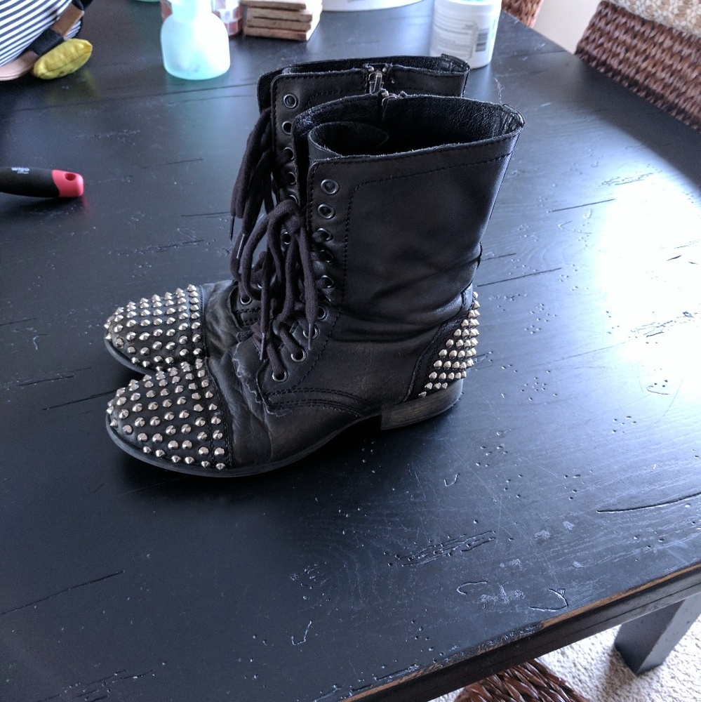 Steve Madden leather stud boots
