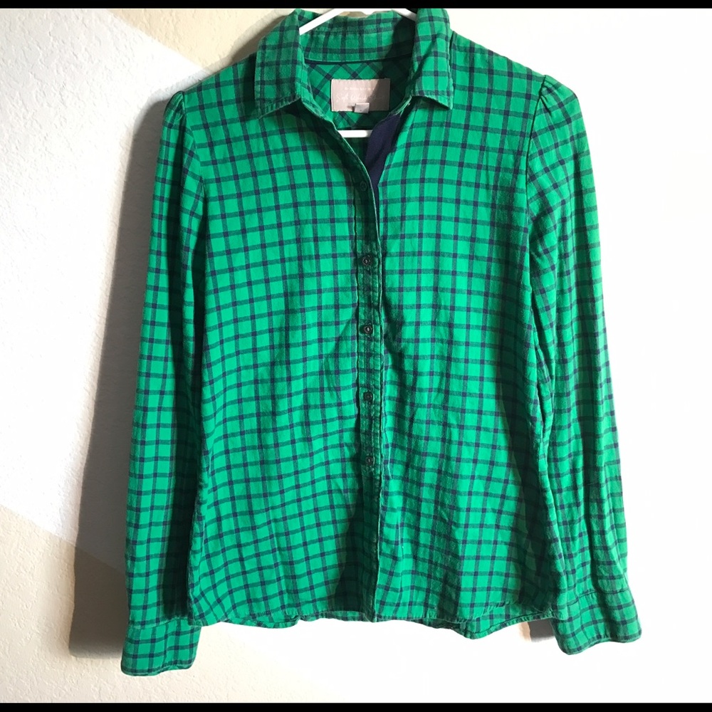 Banana Republic Women's green flannel shirt size S