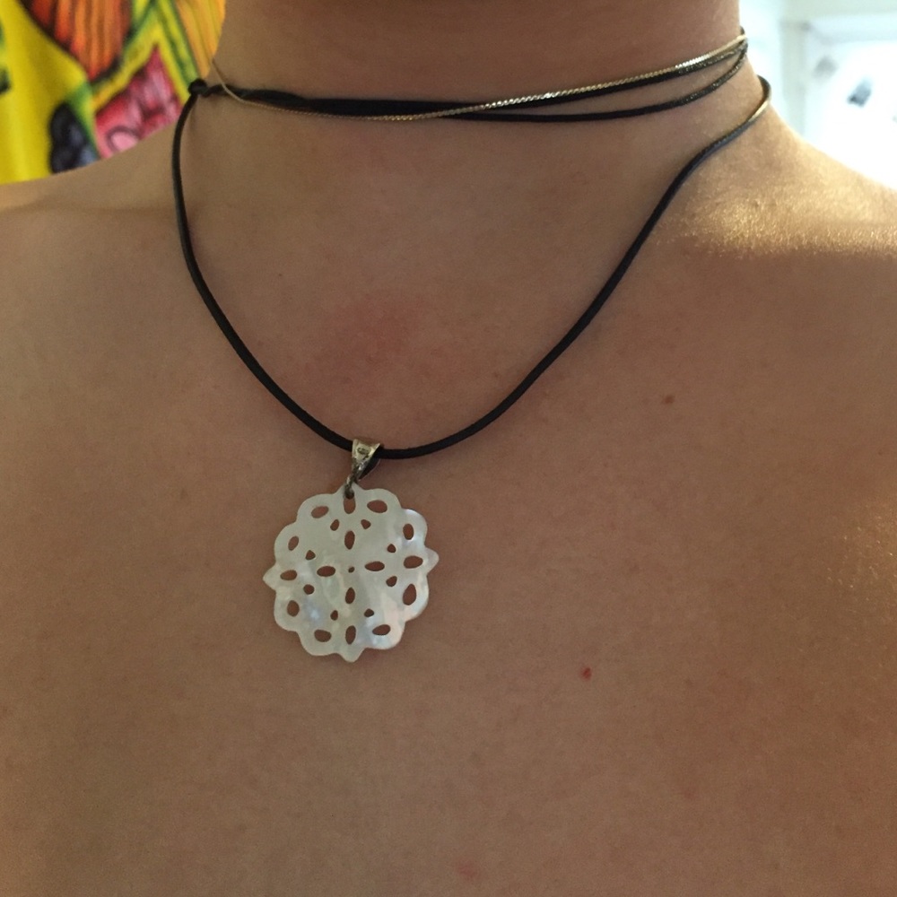 Mother of pearl carved necklace
