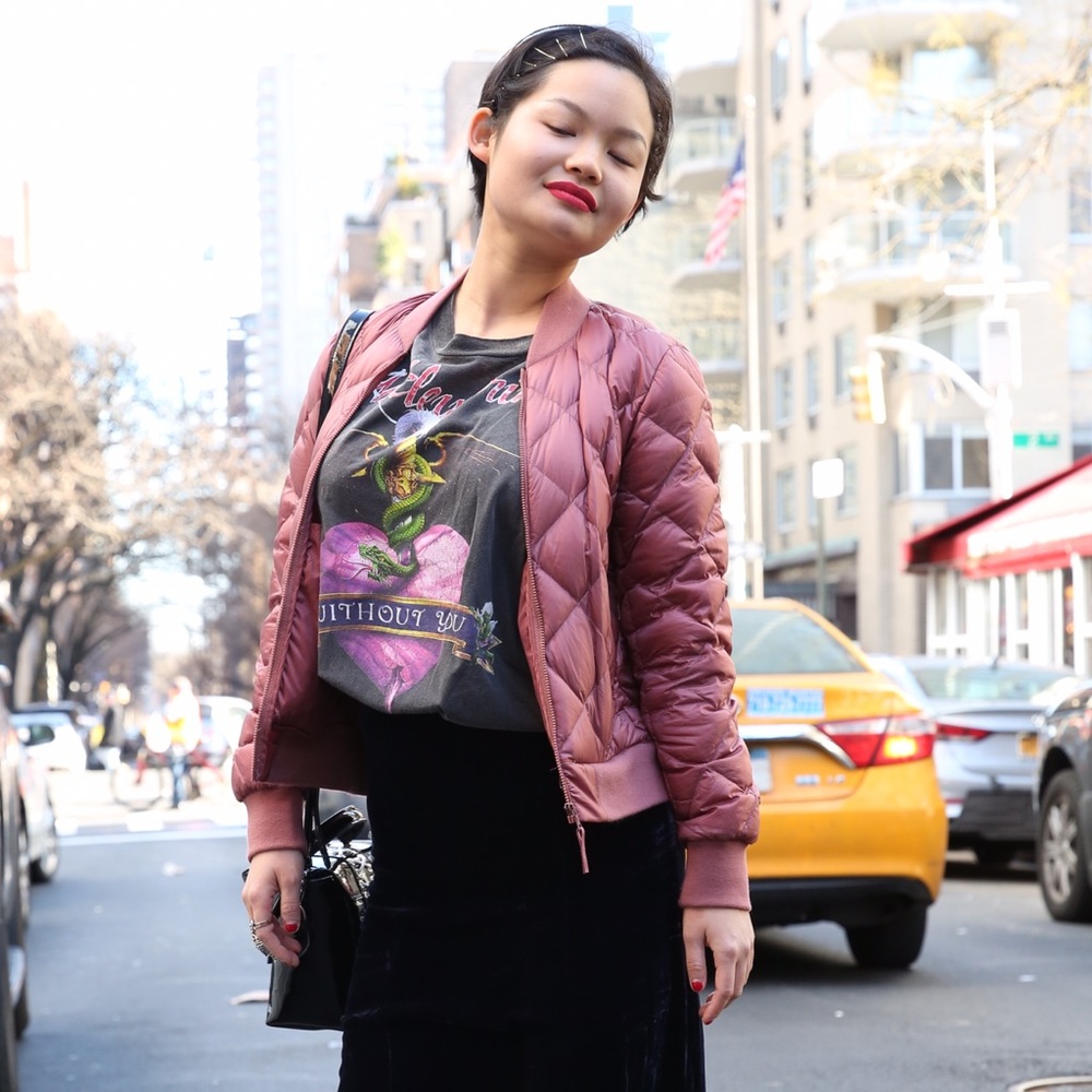 FLASH SALE 🚦💥 Uniqlo Pink Quilt Bomber