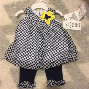 Rare Editions Chiffon Bubble Tunic & Legging Set