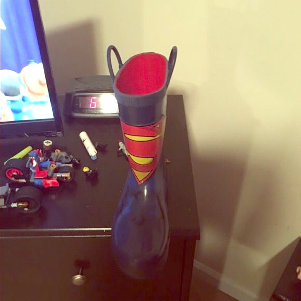 Super man rain boots size 3