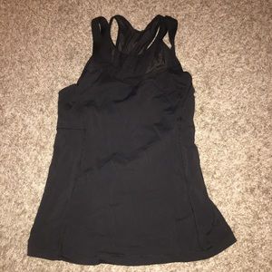 Lulu high neck tank with sheer panel