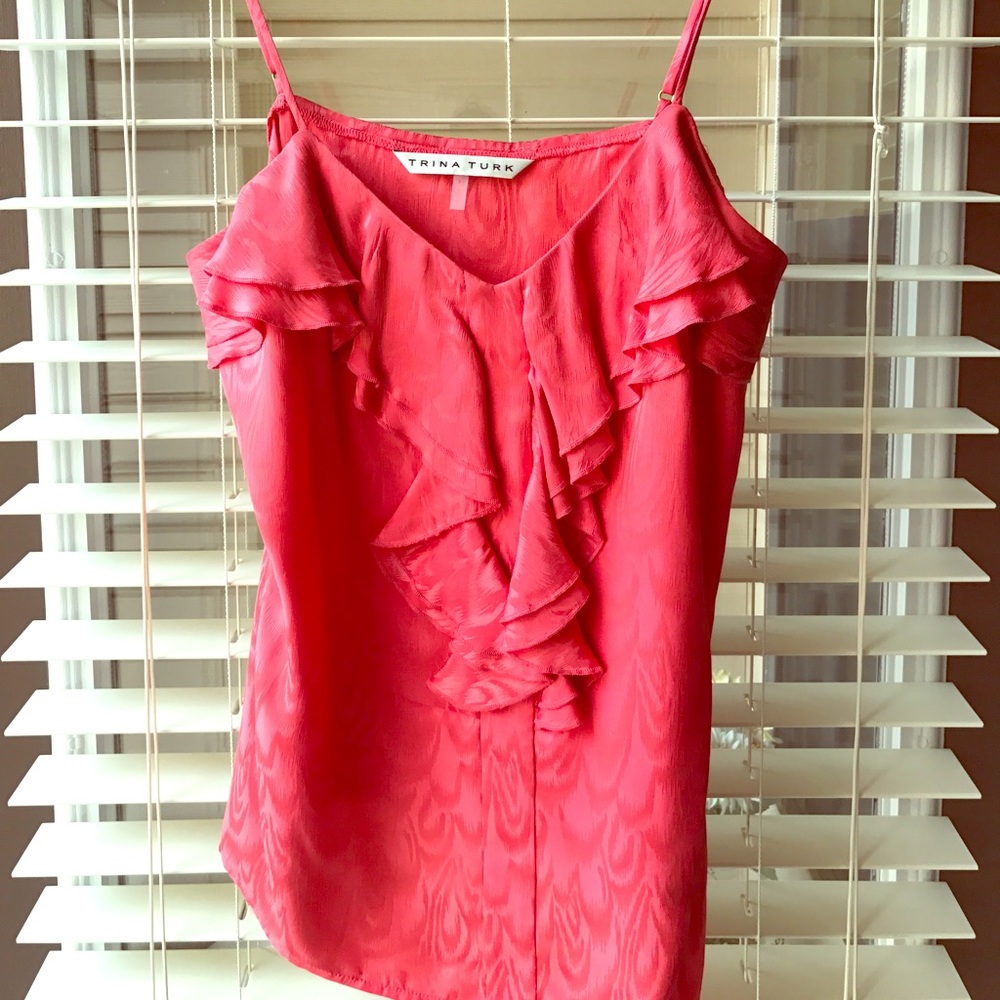 Trina Turk 100% silk pink tank top - size 6