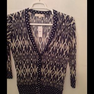 Loft by Ann Taylor v neck cardigan tiger print
