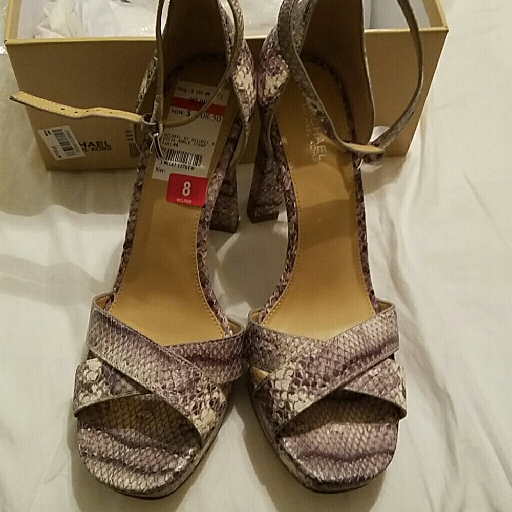 Brand new Michael Kors snake skin sandals