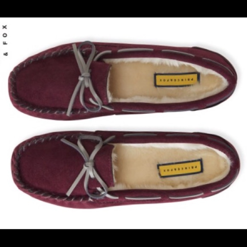 Prince and Fox faux fur moccasin slippers NTW