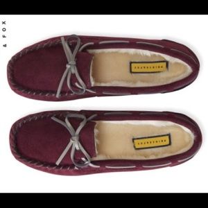 Prince and Fox faux fur moccasin slippers NTW