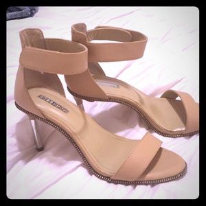 Beautiful cream BCBG ankle strap sandals