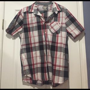 Volcom red black white plaid shirt Never worn! 🌊