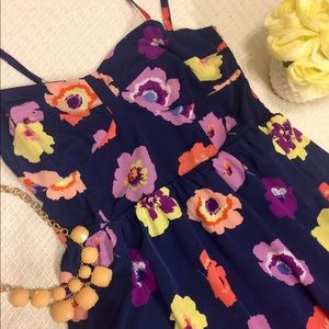 Navy Floral Dress