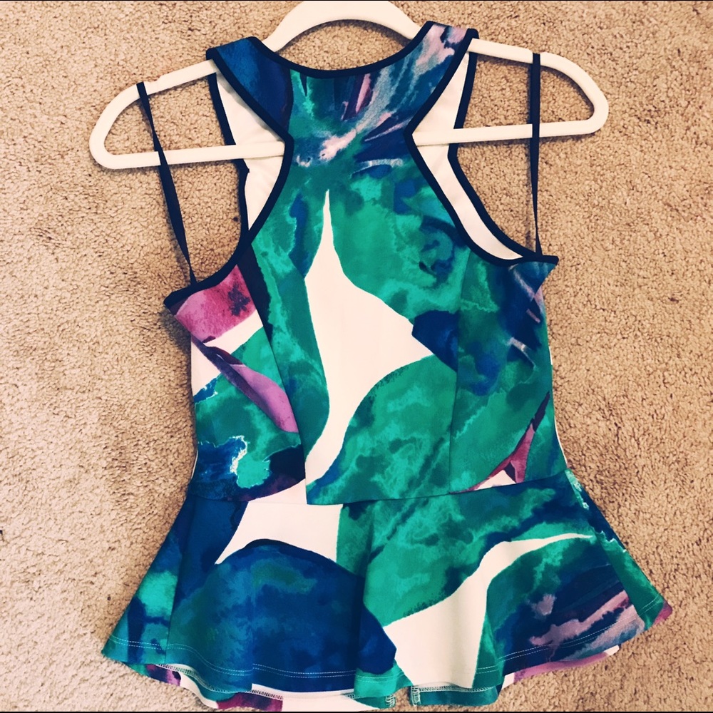 BEBE Floral Zip-up Top - Picture 2 of 3