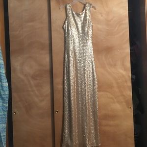 Gold sequin prom dress