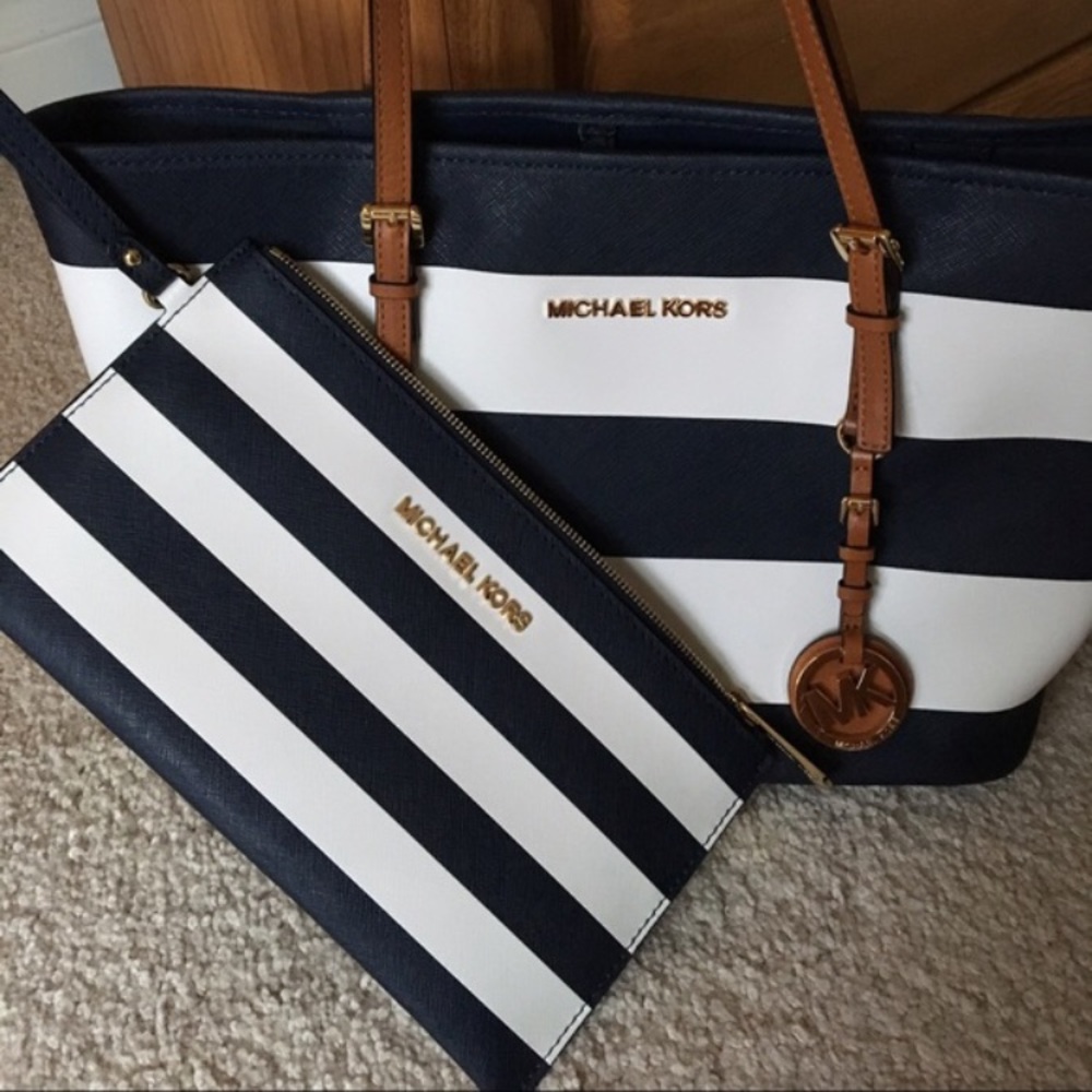 Michael Kors Saffiano nautical wristlet clutch