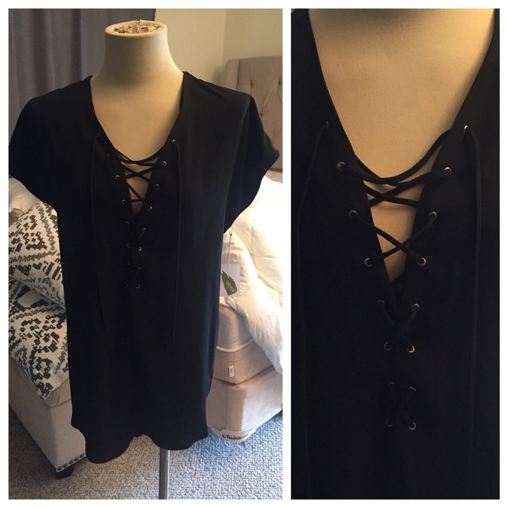 Lace up Black Tunic