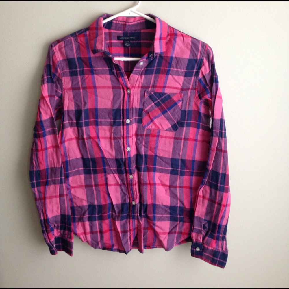 SALE!!! Pink American Eagle plaid shirt