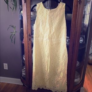 Banana Republic yellow lace sleeveless dress