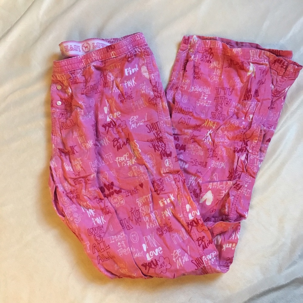 Pink Graffiti Print PJ Pants, Medium PINK by VS