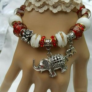 European Style Elephant Charm Bracelet