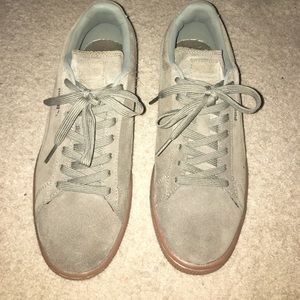 Olive Green Suede Pumas