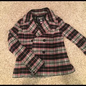 PINK Peacoat with detachable fur hood