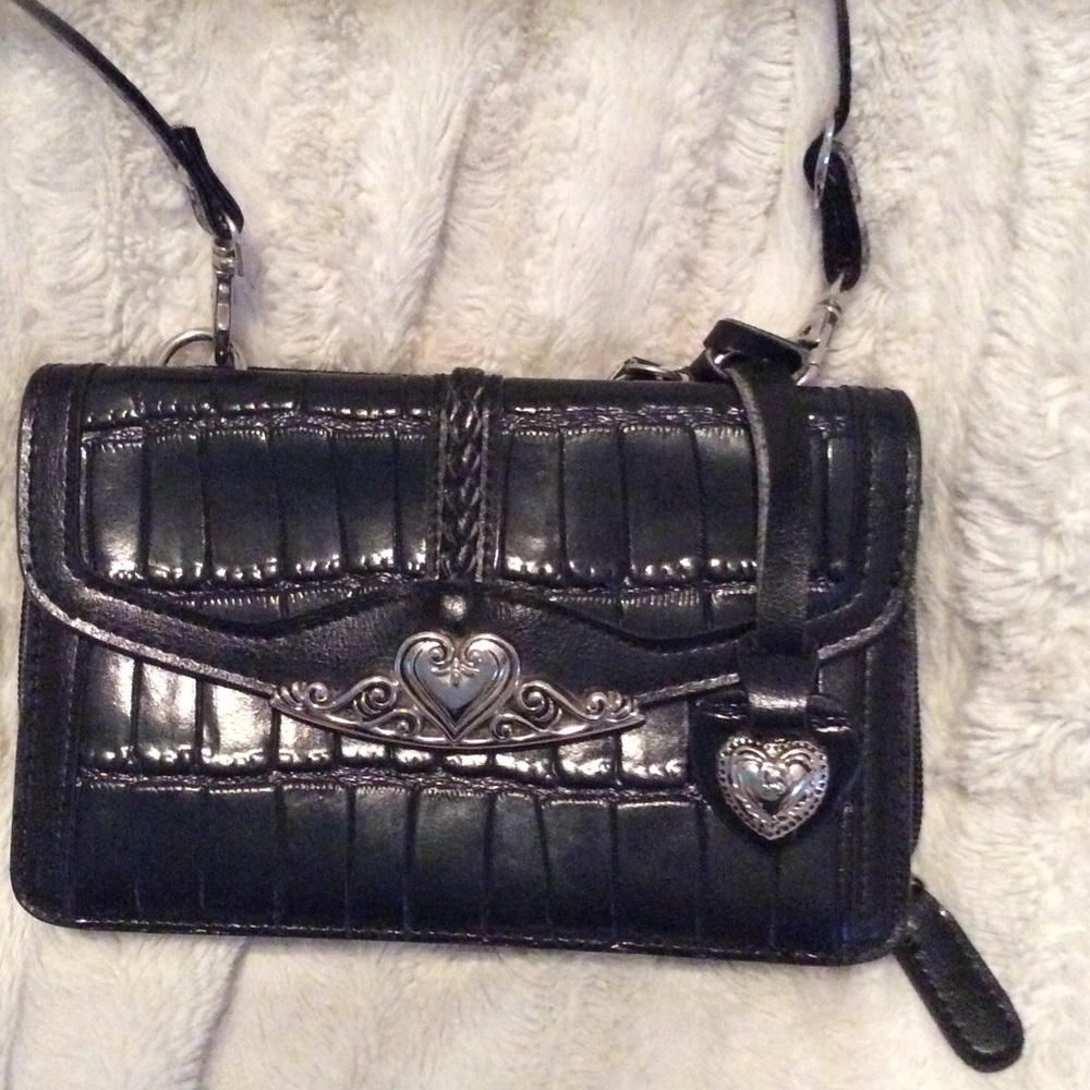 Brighton like wallet, crossbody black purse