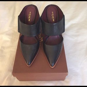 COACH Black Mule Slip Ons, size 7