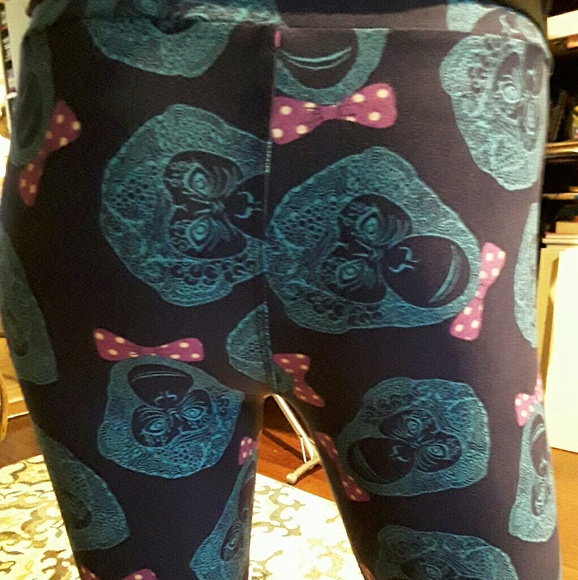 Lularoe Unicorn Rare Monkey Bow Tie leggings - Picture 5 of 5