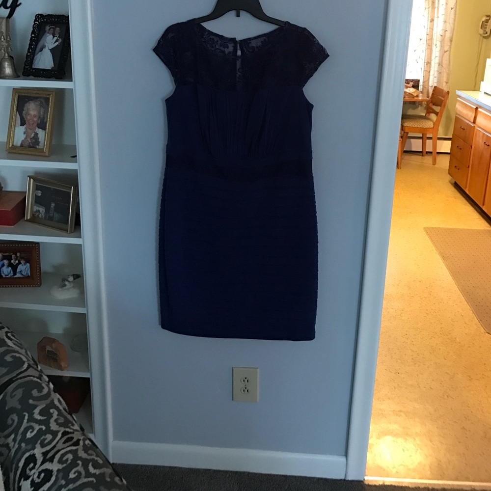 blue evening gown. hardly worn