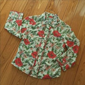 anthropologie 'odille' shirt with poppies 🌺