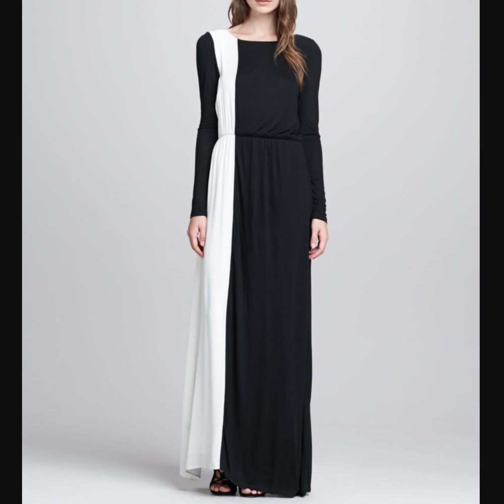 Black/cream long sleeve Alice + Olivia dress