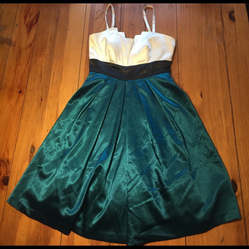 White and Teal Dress