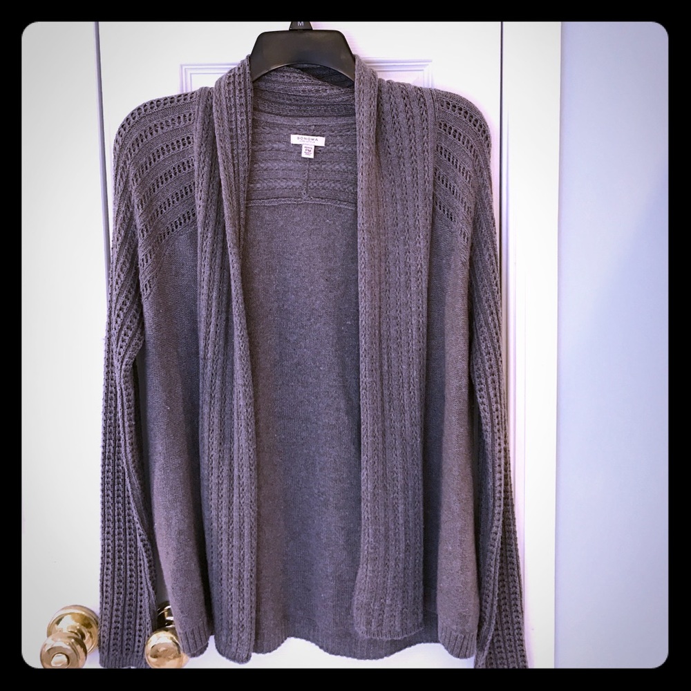 Brown cardigan sweater