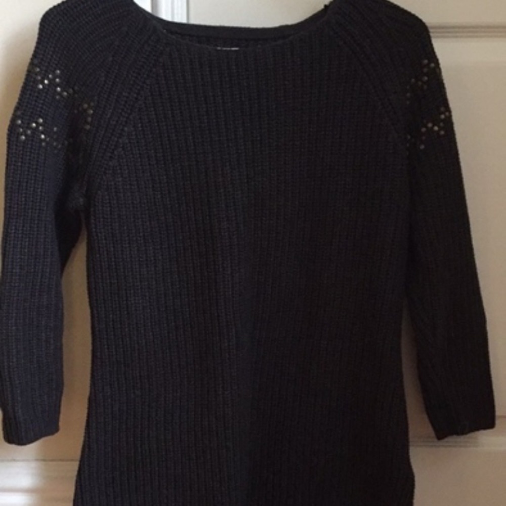 H&M Gray Knit Studded Sweater